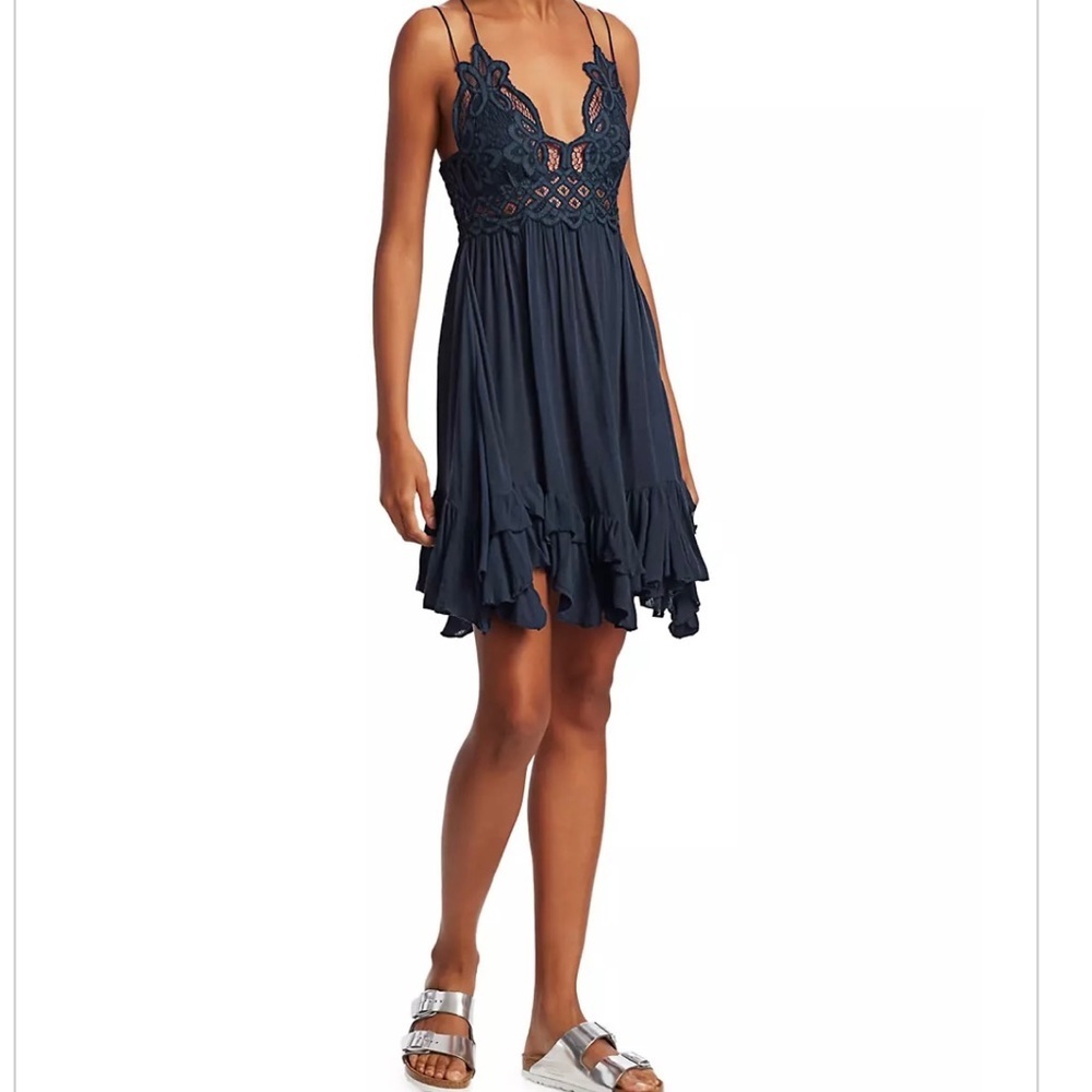 Free People Free One lace Ruffle High-Low hemline fitted silhouette